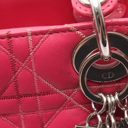 LADY DIOR レディディオール カナージュ 2WAY ハンドバッグ レザー ピンクパープル クリスチャンディオール バッグ Christian Dior