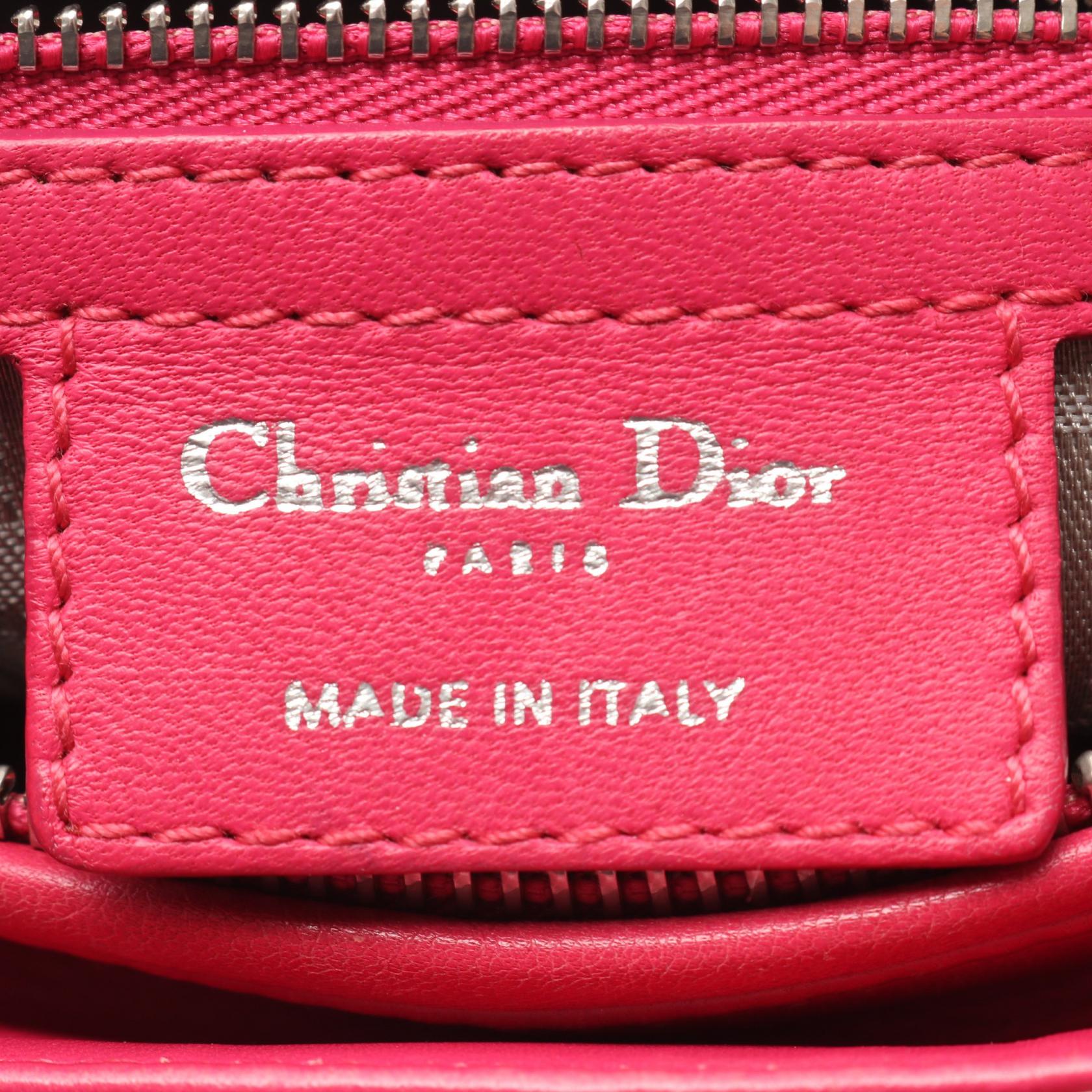 LADY DIOR レディディオール カナージュ 2WAY ハンドバッグ レザー ピンクパープル クリスチャンディオール バッグ Christian Dior