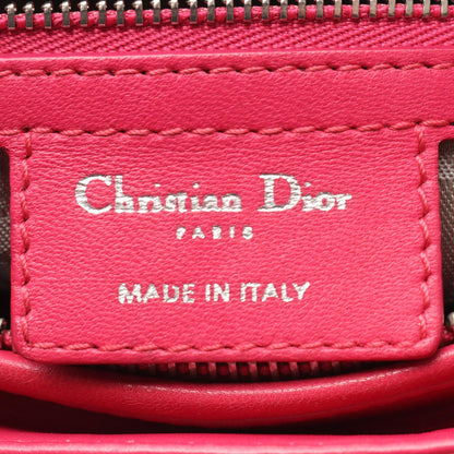 LADY DIOR レディディオール カナージュ 2WAY ハンドバッグ レザー ピンクパープル クリスチャンディオール バッグ Christian Dior