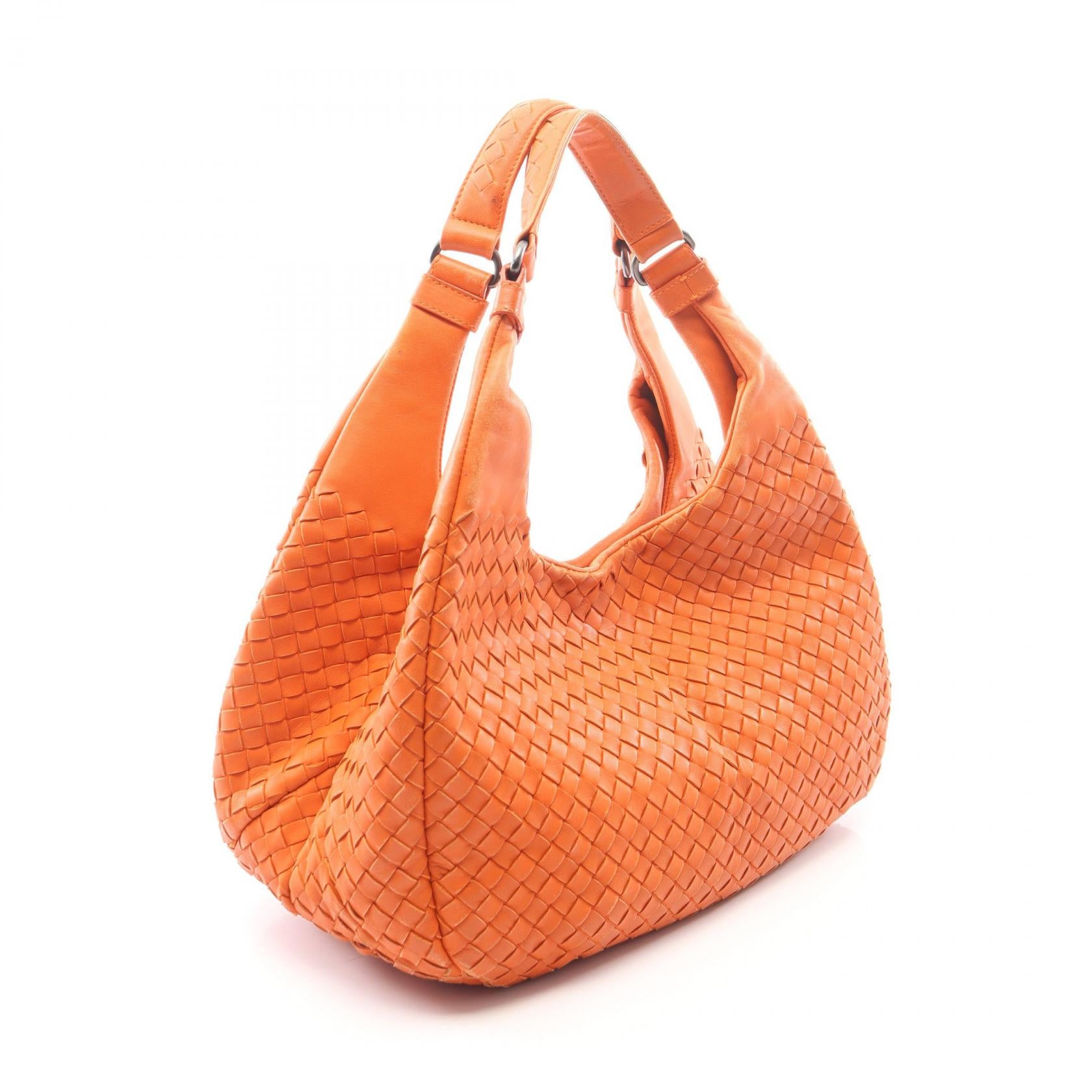 ミディアム カンパーナ イントレチャート ショルダーバッグ レザー オレンジ ボッテガヴェネタ バッグ BOTTEGA VENETA