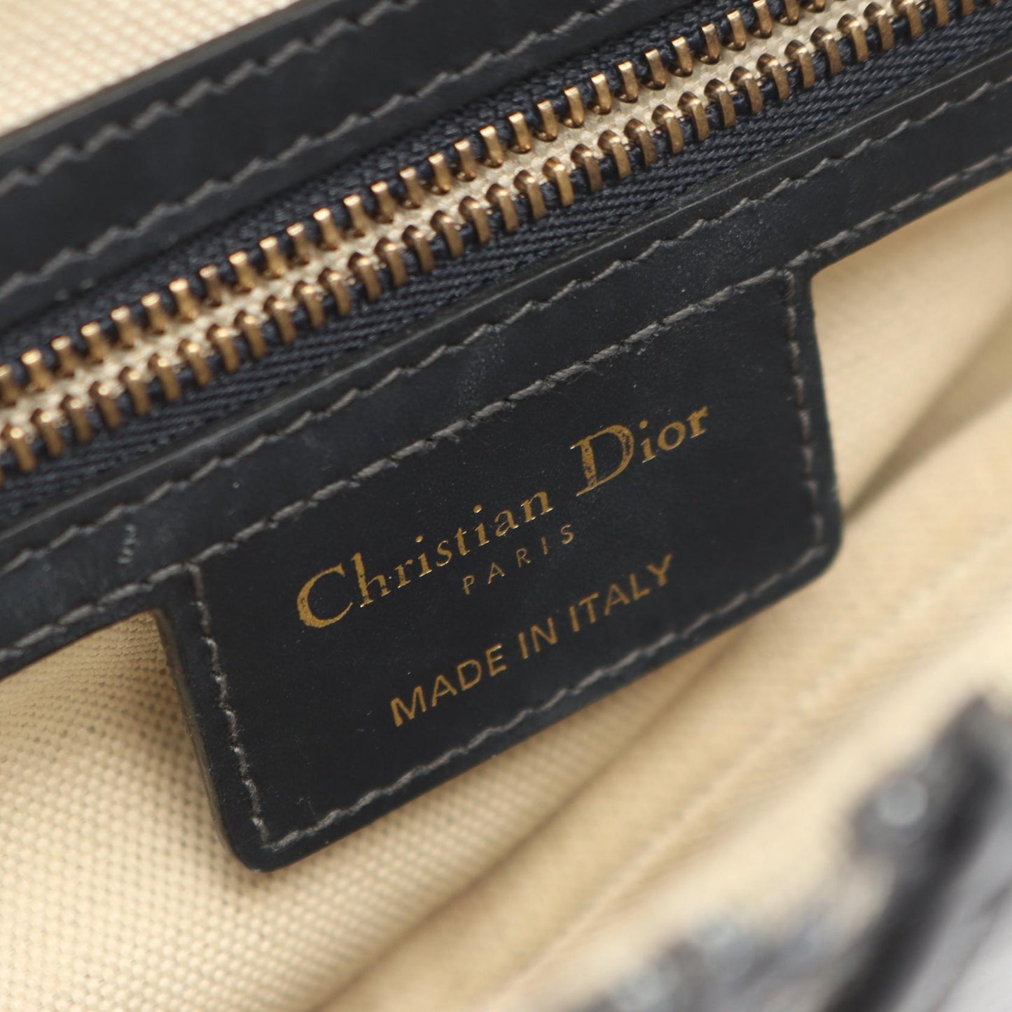 サドルバッグ オブリークジャカード ハンドバッグ キャンバス レザー ベージュ ネイビー クリスチャンディオール バッグ Christian Dior