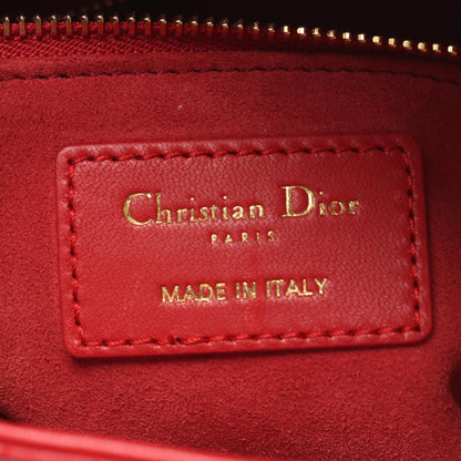 レディディオール スモール カナージュ 2WAY バイカラー ハンドバッグ レザー レッド ボルドー クリスチャンディオール バッグ Christian Dior
