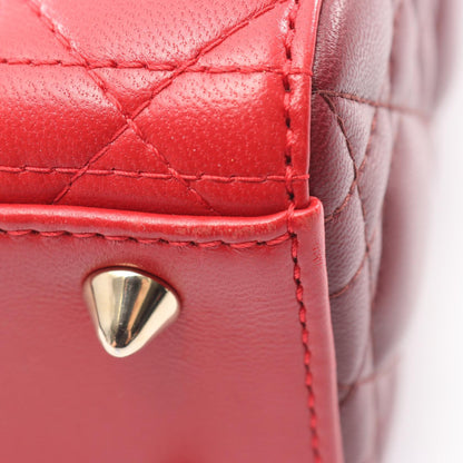 レディディオール スモール カナージュ 2WAY バイカラー ハンドバッグ レザー レッド ボルドー クリスチャンディオール バッグ Christian Dior