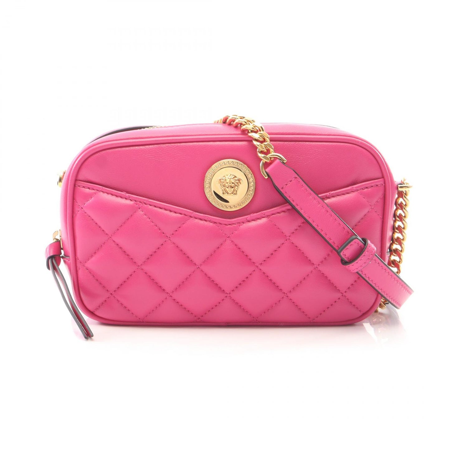 メデューサ キルティング チェーンショルダーバッグ レザー ピンクパープル ヴェルサーチ バッグ Versace