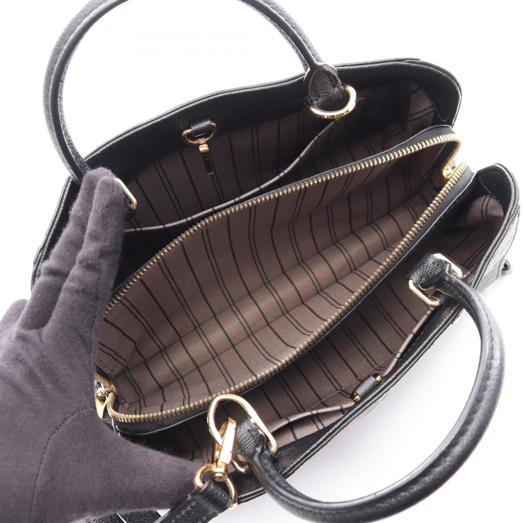 モンテーニュBB モノグラムアンプラント ノワール 2WAY ハンドバッグ レザー ブラック ルイヴィトン バッグ LOUIS VUITTON
