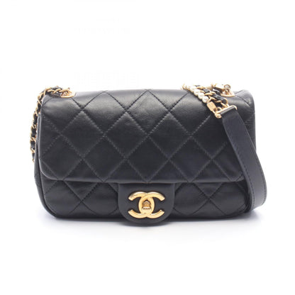 マトラッセ チェーンショルダーバッグ レザー ブラック ゴールド金具 シャネル バッグ CHANEL