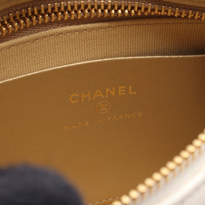 マトラッセ スモール チェーンショルダーバッグ ラムスキン ホワイト ゴールド金具 シャネル バッグ CHANEL