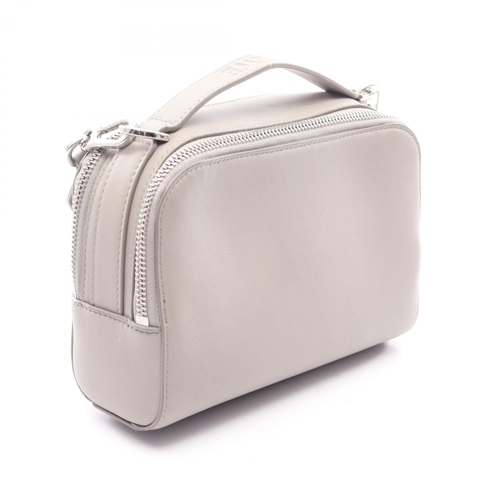 クロスボディ カメラバッグ ミニ 2WAY ハンドバッグ レザー ライトグレー ロエベ バッグ LOEWE