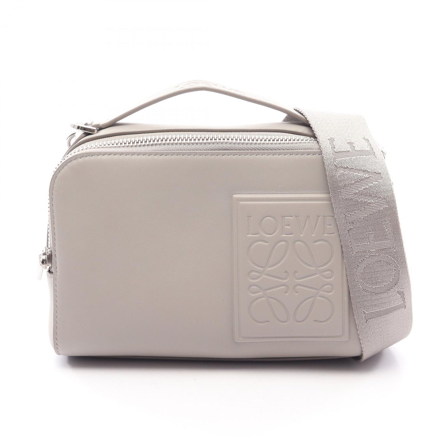 クロスボディ カメラバッグ ミニ 2WAY ハンドバッグ レザー ライトグレー ロエベ バッグ LOEWE