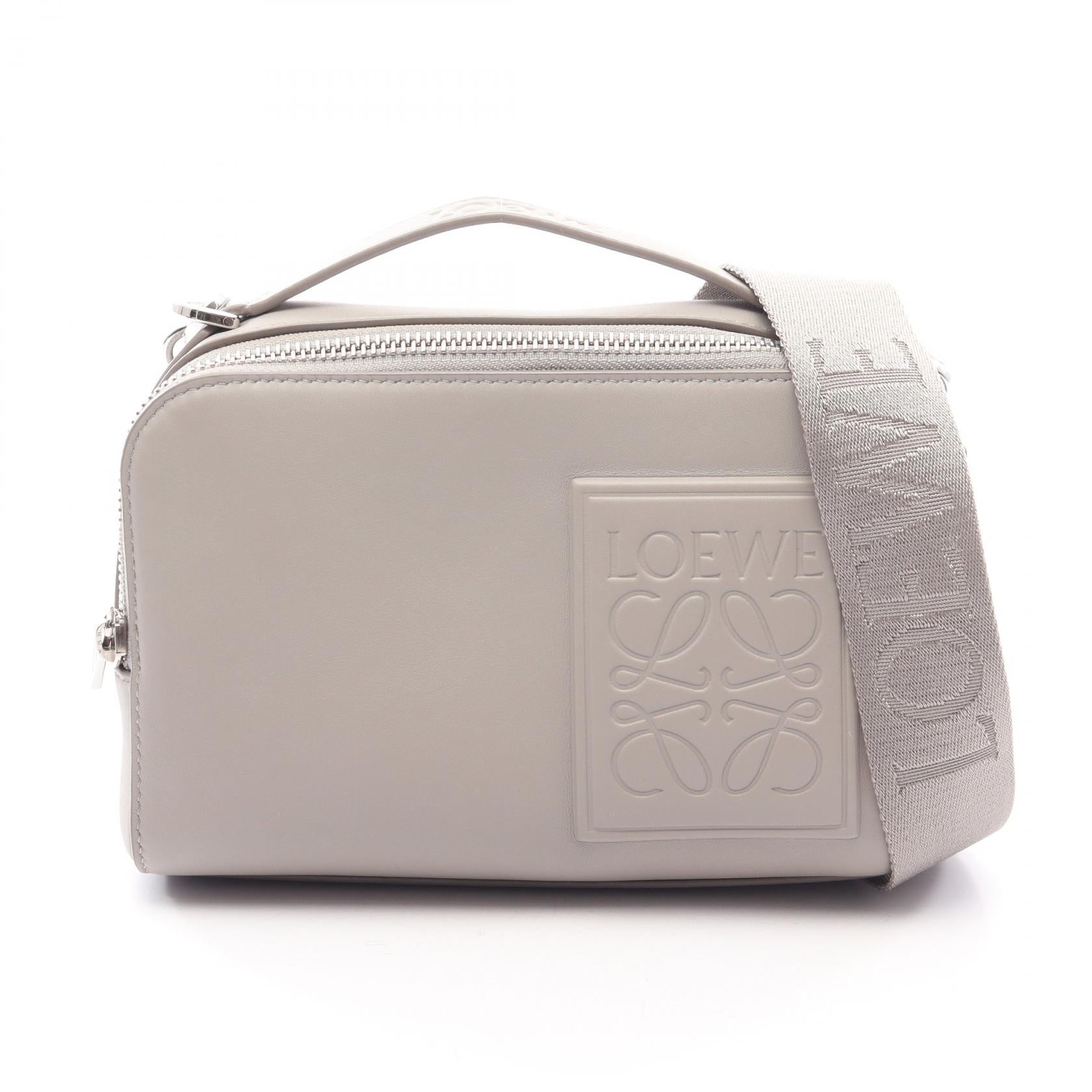 クロスボディ カメラバッグ ミニ 2WAY ハンドバッグ レザー ライトグレー ロエベ バッグ LOEWE