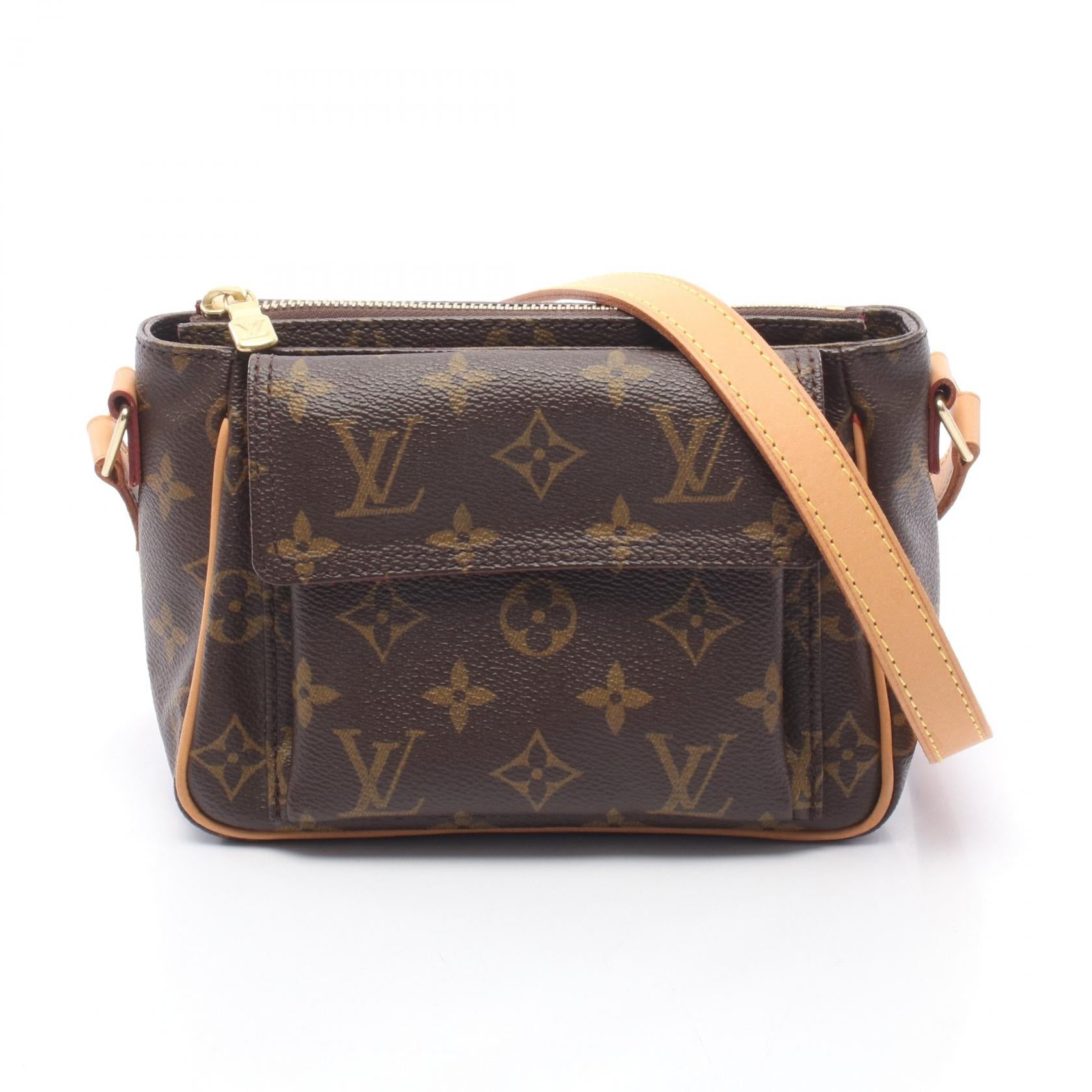 ヴィバシテPM モノグラム ショルダーバッグ PVC レザー ブラウン ルイヴィトン バッグ LOUIS VUITTON