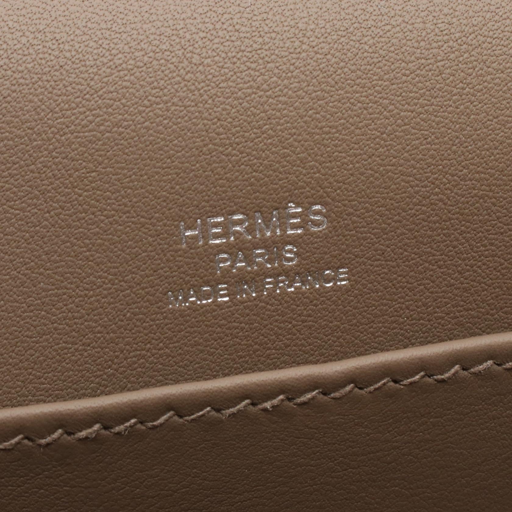 ゲタ エトゥープ ショルダーバッグ シェーブル グレーブラウン シルバー金具 B刻印 エルメス バッグ HERMES