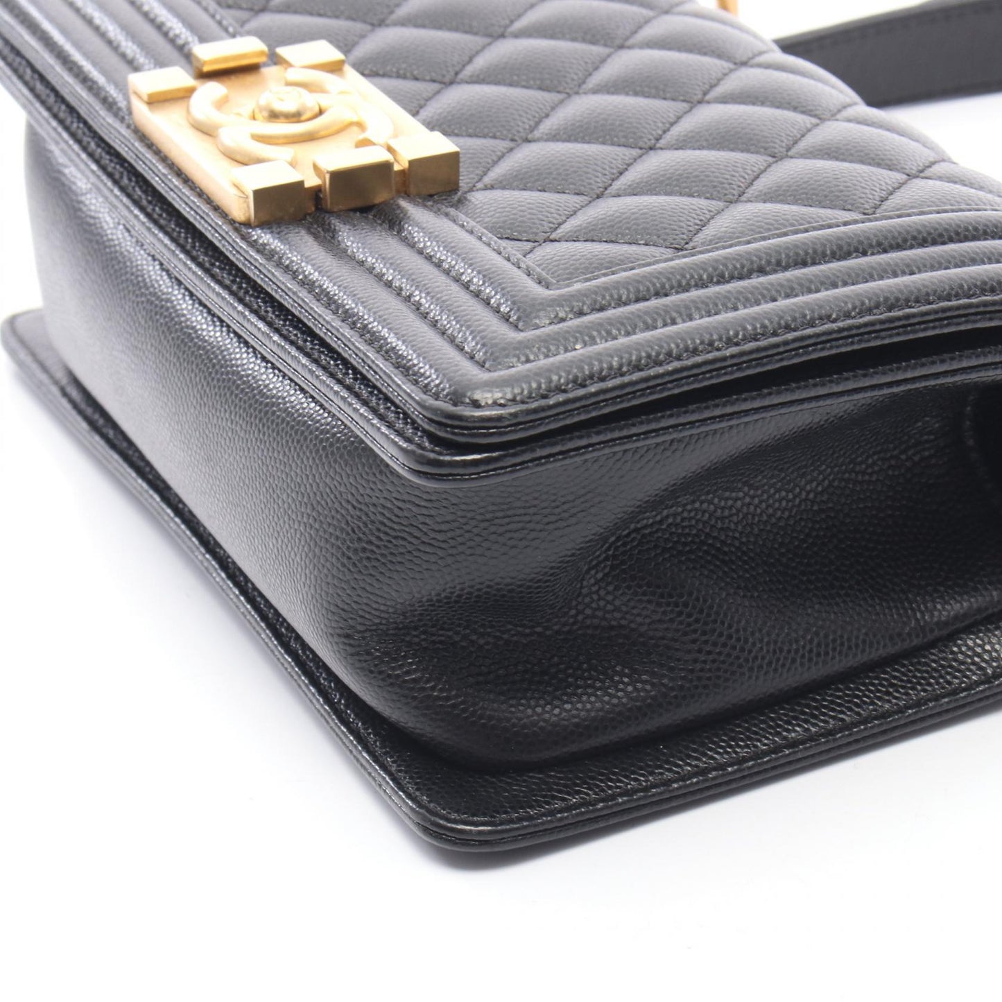 ボーイシャネル スモール チェーンショルダーバッグ キャビアスキン ブラック ゴールド金具 シャネル バッグ CHANEL