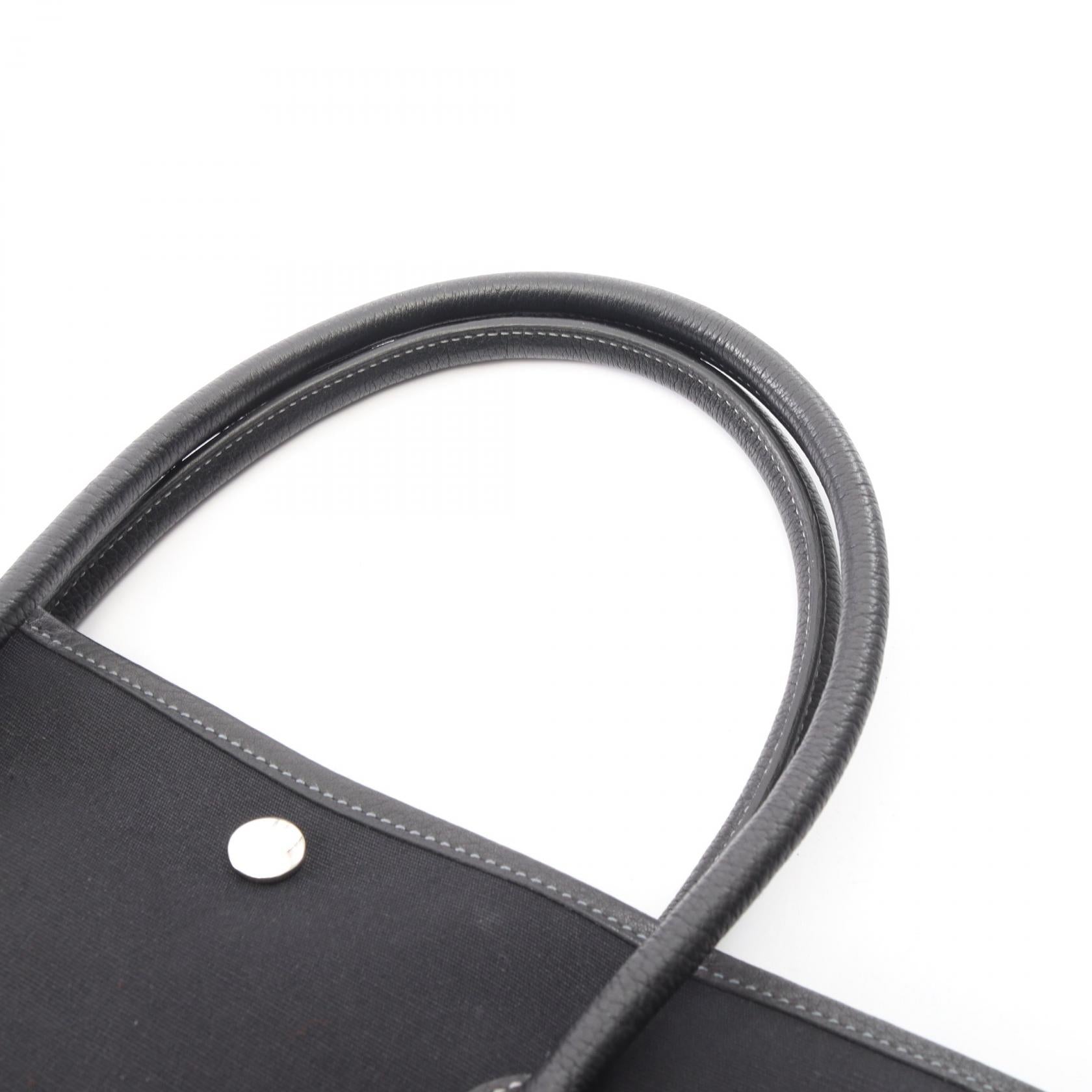 ガーデンパーティPM ハンドバッグ トートバッグ トワルオフィシエ ネゴンダ ブラック シルバー金具 □I刻印 エルメス バッグ HERMES