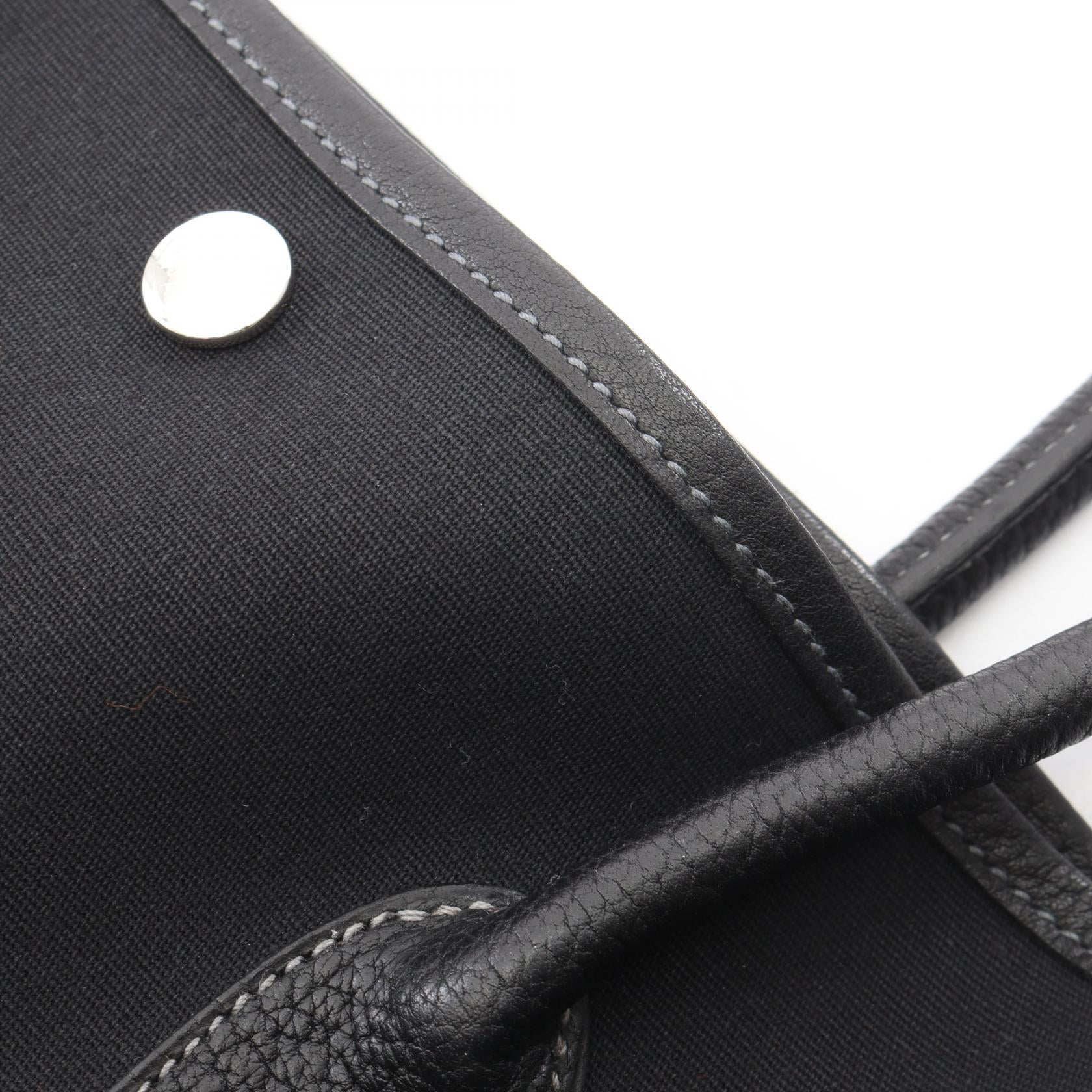 ガーデンパーティPM ハンドバッグ トートバッグ トワルオフィシエ ネゴンダ ブラック シルバー金具 □I刻印 エルメス バッグ HERMES