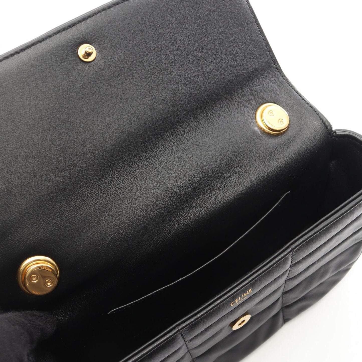 モノクローム チェーンショルダーバッグ レザー ブラック セリーヌ バッグ CELINE
