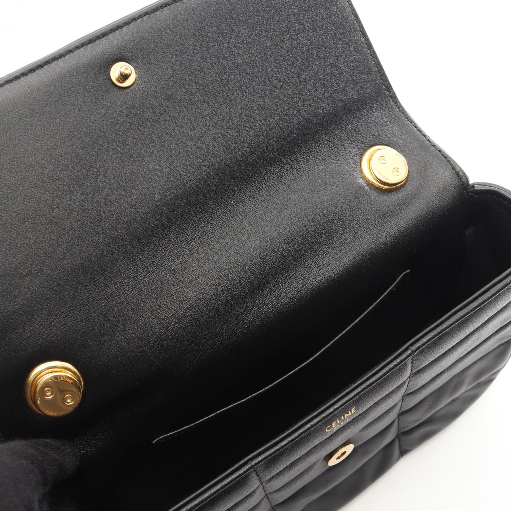 モノクローム チェーンショルダーバッグ レザー ブラック セリーヌ バッグ CELINE