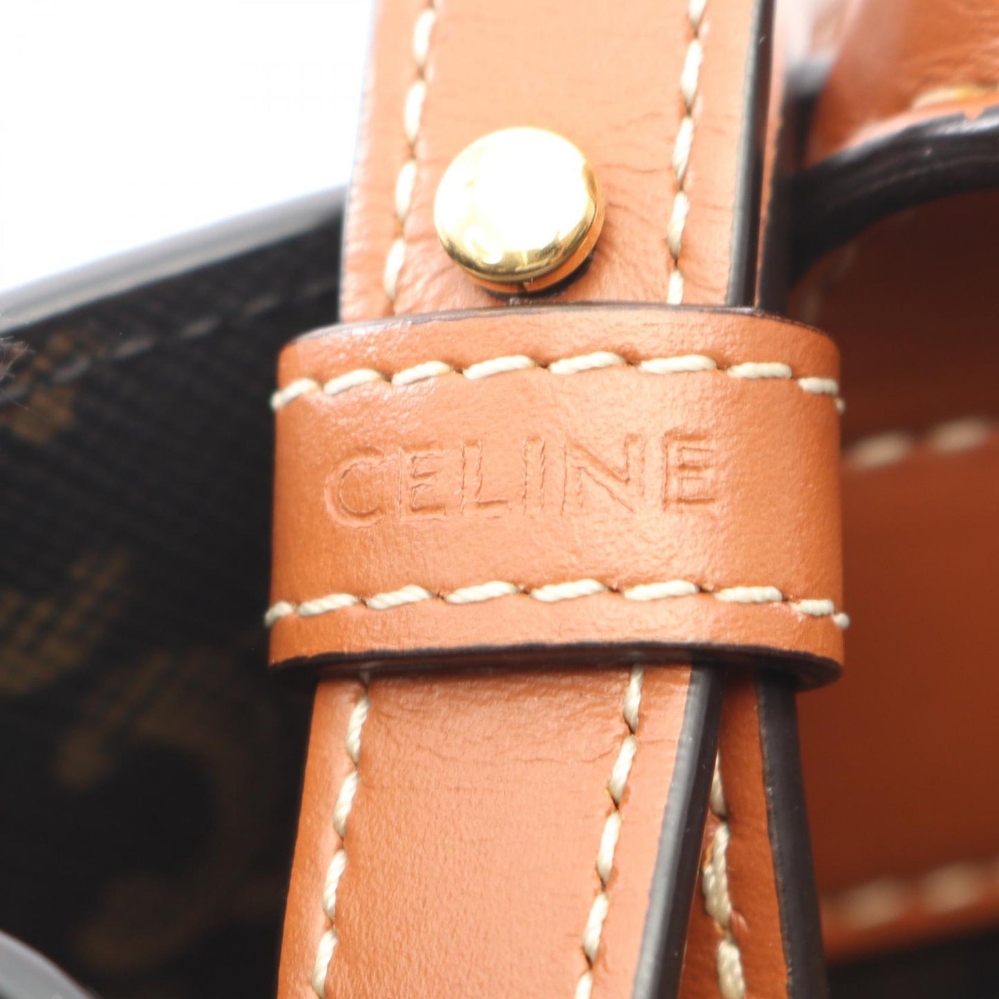 スモール バーティカル カバ トリオンフ 2WAY ハンドバッグ トートバッグ PVC レザー ブラック ブラウン セリーヌ バッグ CELINE