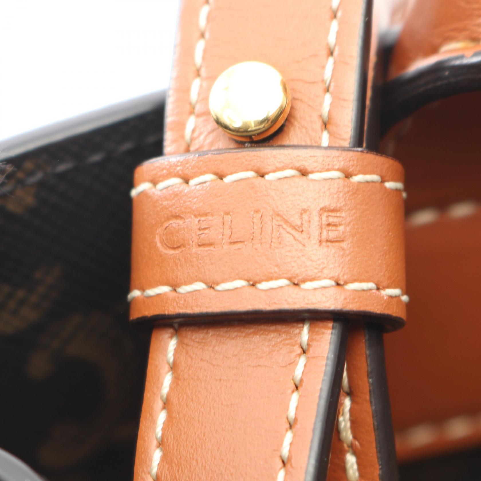 スモール バーティカル カバ トリオンフ 2WAY ハンドバッグ トートバッグ PVC レザー ブラック ブラウン セリーヌ バッグ CELINE