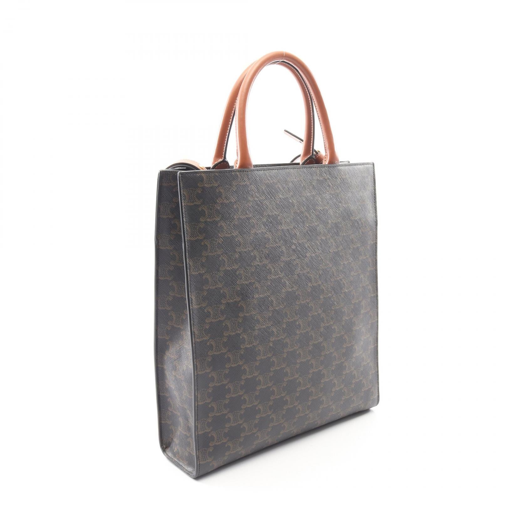 スモール バーティカル カバ トリオンフ 2WAY ハンドバッグ トートバッグ PVC レザー ブラック ブラウン セリーヌ バッグ CELINE