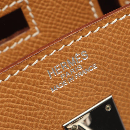 バーキン25 ナチュラル ハンドバッグ ヴォーエプソン ライトブラウン シルバー金具 □K刻印 エルメス バッグ HERMES