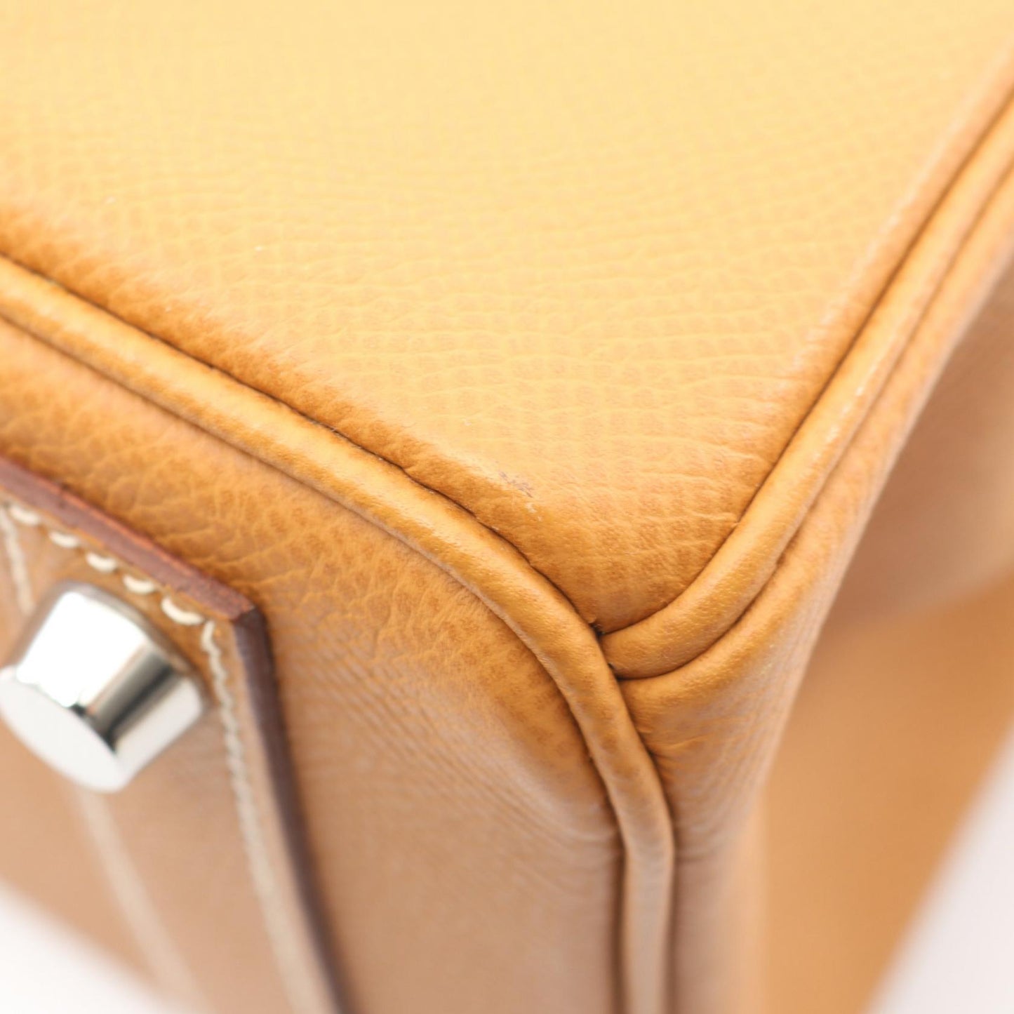 バーキン25 ナチュラル ハンドバッグ ヴォーエプソン ライトブラウン シルバー金具 □K刻印 エルメス バッグ HERMES