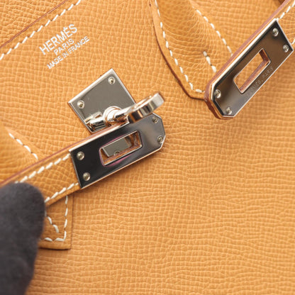 バーキン25 ナチュラル ハンドバッグ ヴォーエプソン ライトブラウン シルバー金具 □K刻印 エルメス バッグ HERMES