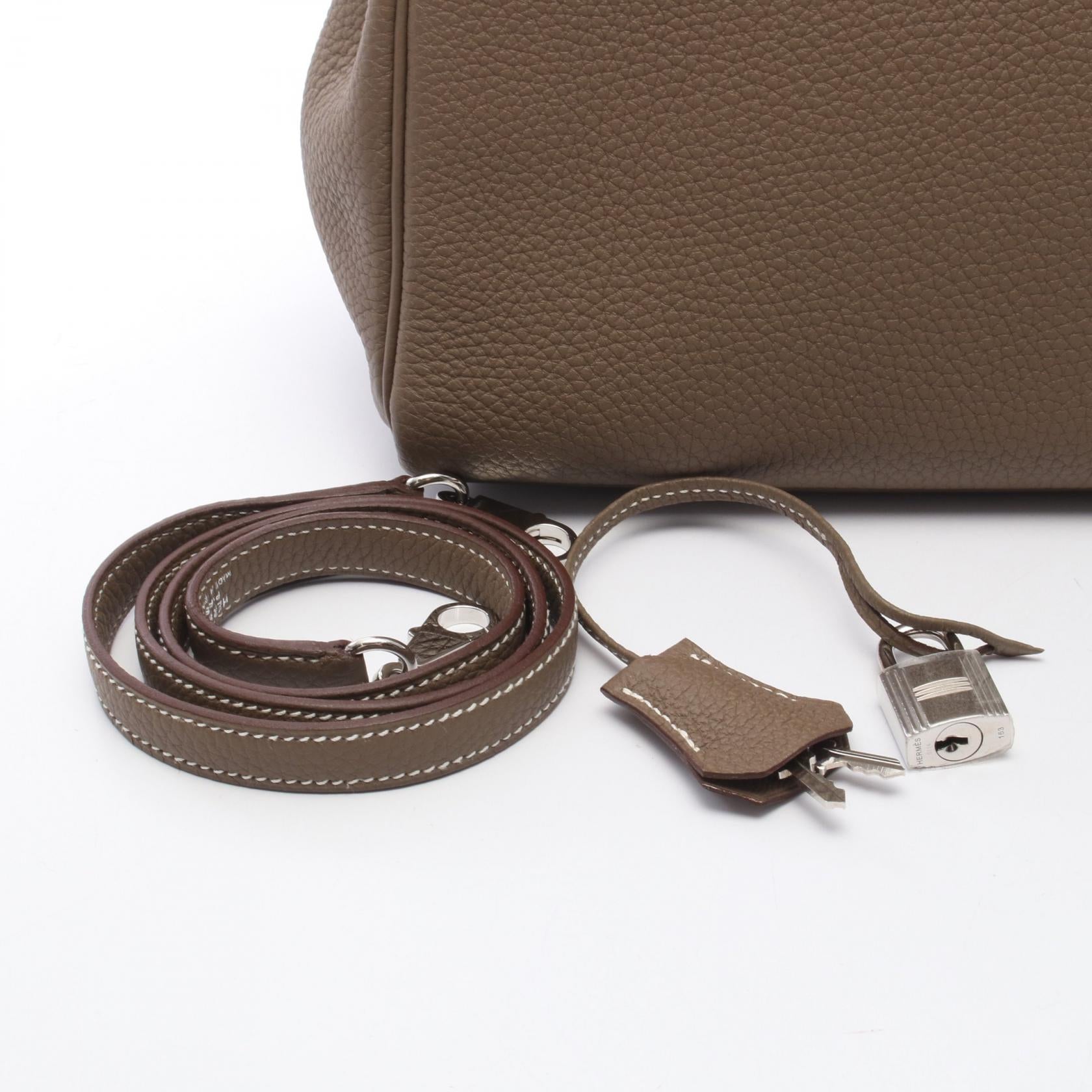 ケリー28 エトゥープ 内縫い 2WAY ハンドバッグ トゴ グレーブラウン シルバー金具 □P刻印 エルメス バッグ HERMES