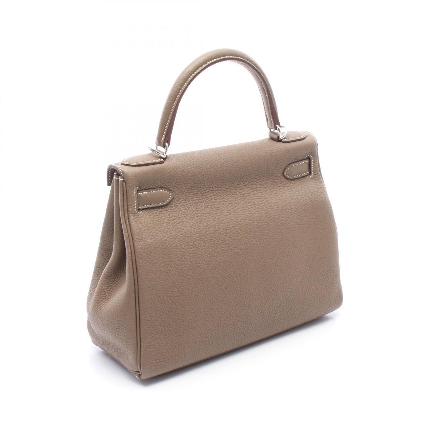 ケリー28 エトゥープ 内縫い 2WAY ハンドバッグ トゴ グレーブラウン シルバー金具 □P刻印 エルメス バッグ HERMES