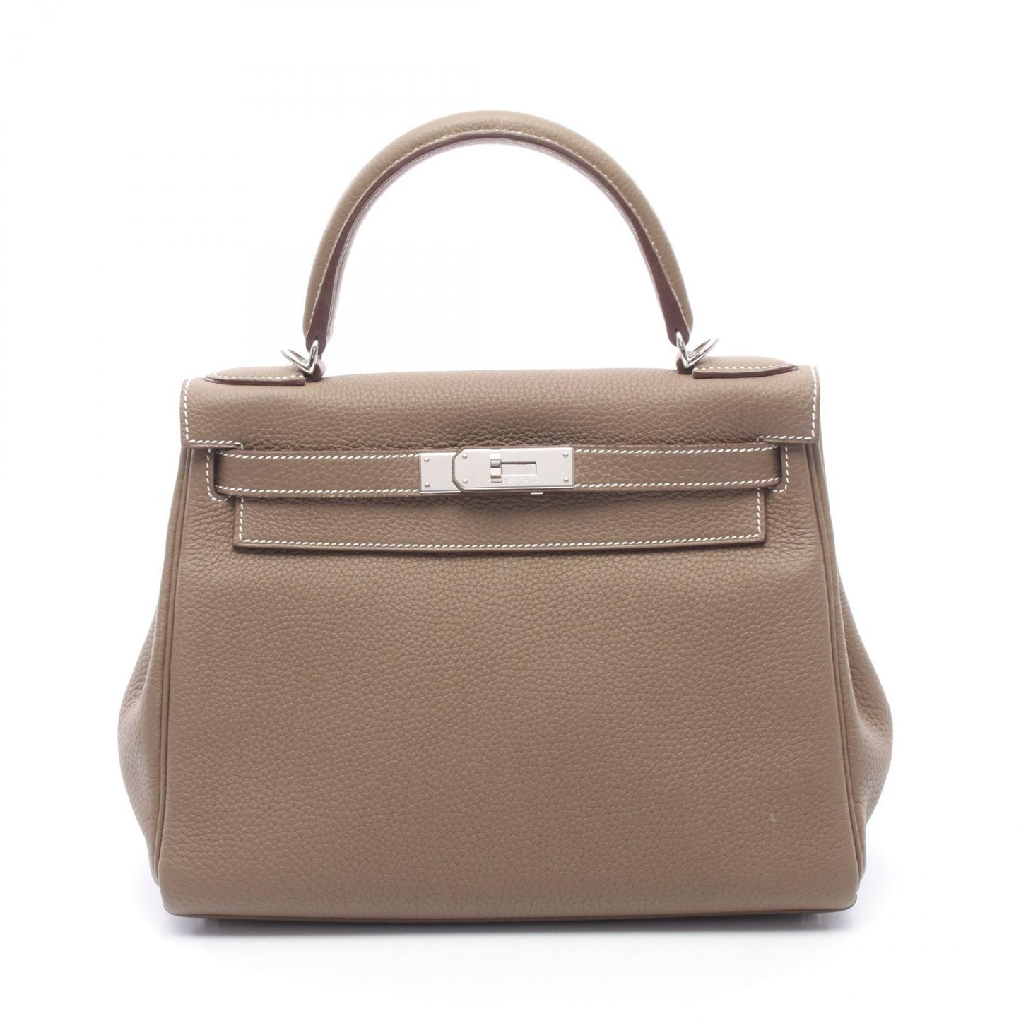 ケリー28 エトゥープ 内縫い 2WAY ハンドバッグ トゴ グレーブラウン シルバー金具 □P刻印 エルメス バッグ HERMES