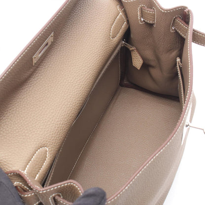 ケリー28 エトゥープ 内縫い 2WAY ハンドバッグ トゴ グレーブラウン シルバー金具 □P刻印 エルメス バッグ HERMES