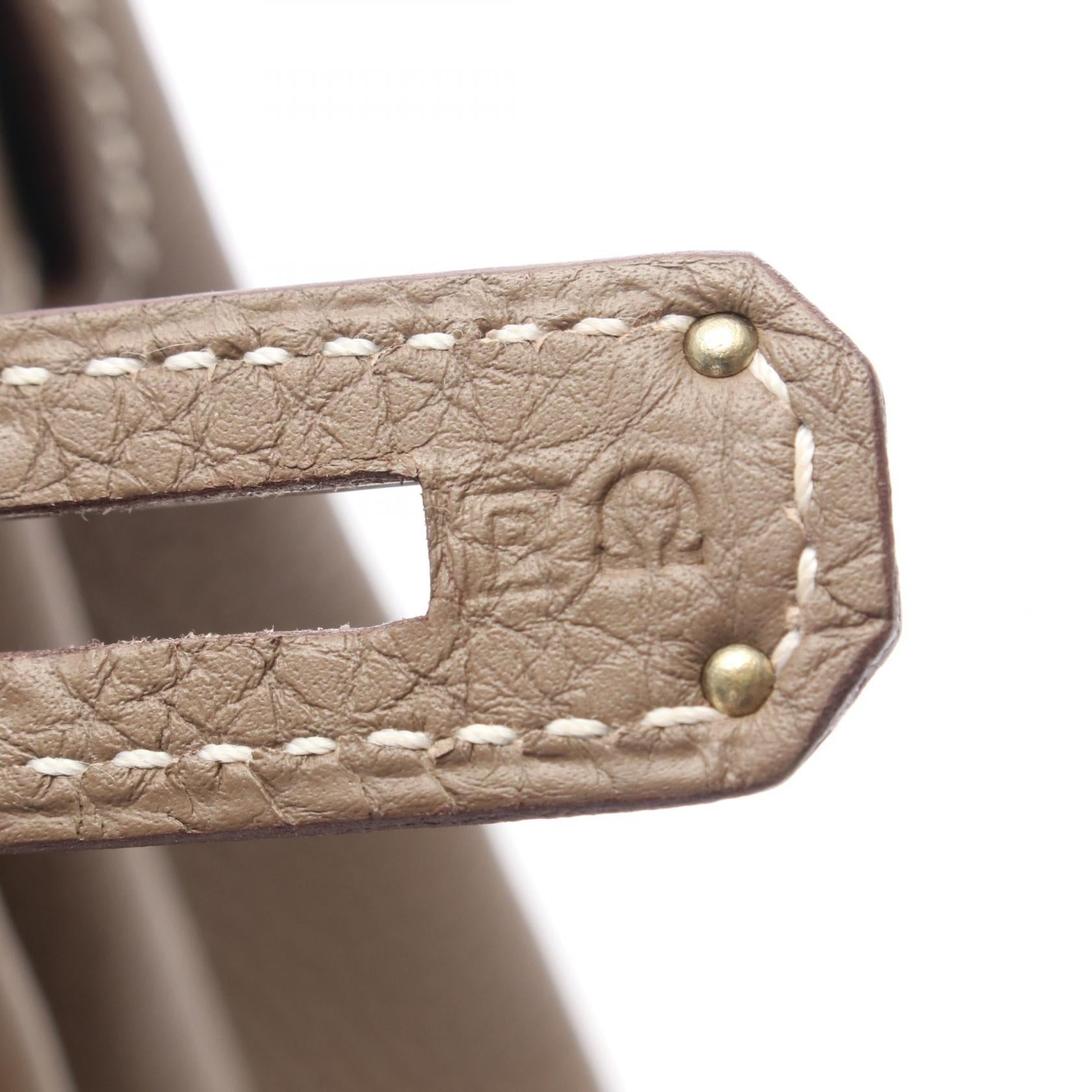 ケリー28 エトゥープ 内縫い 2WAY ハンドバッグ トゴ グレーブラウン シルバー金具 □P刻印 エルメス バッグ HERMES