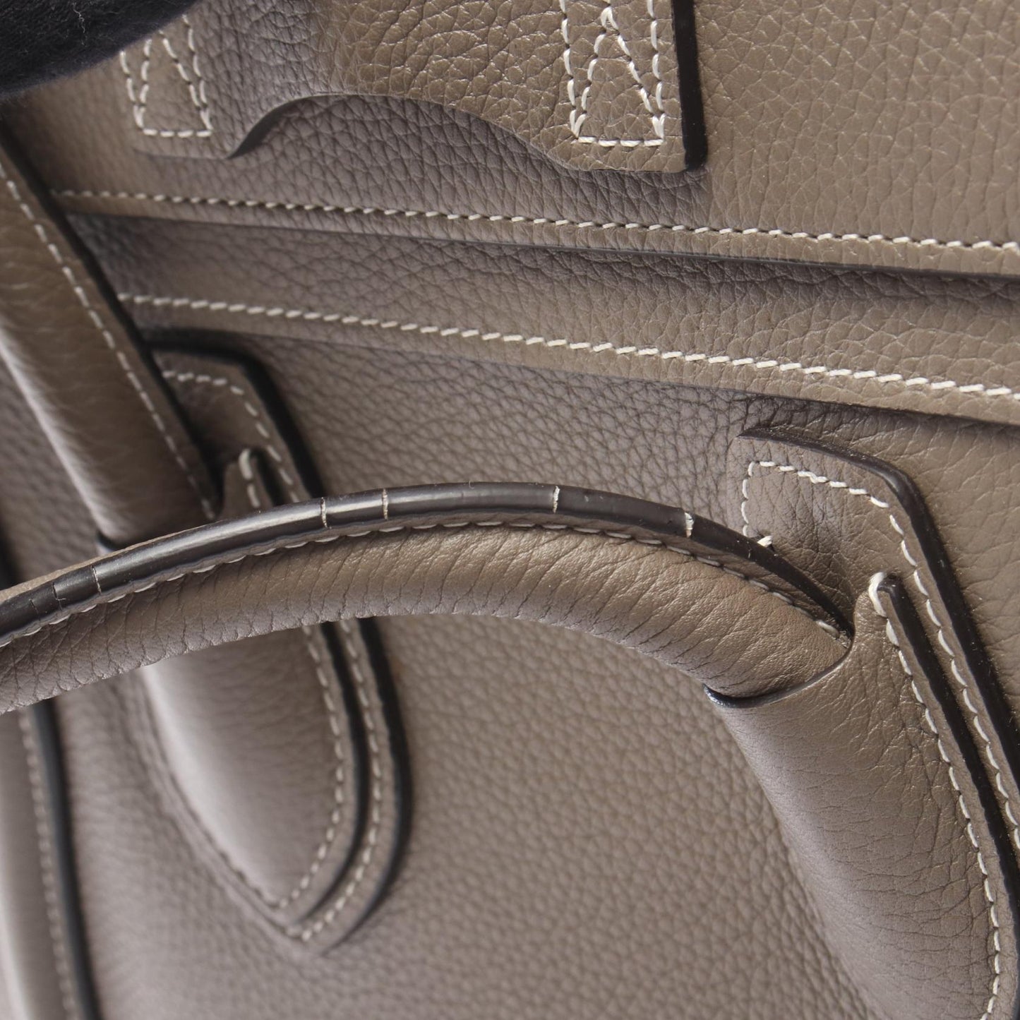 ラゲージ マイクロショッパー ハンドバッグ トートバッグ レザー グレーベージュ セリーヌ バッグ CELINE