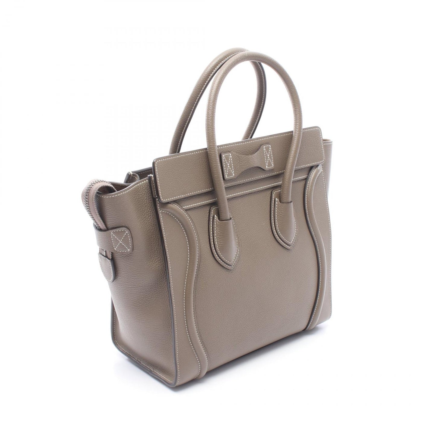 ラゲージ マイクロショッパー ハンドバッグ トートバッグ レザー グレーベージュ セリーヌ バッグ CELINE