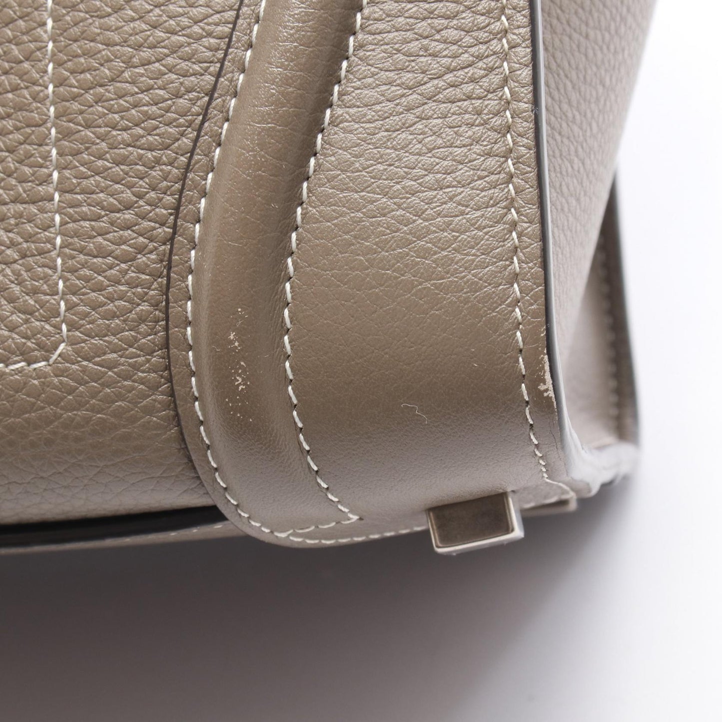 ラゲージ マイクロショッパー ハンドバッグ トートバッグ レザー グレーベージュ セリーヌ バッグ CELINE