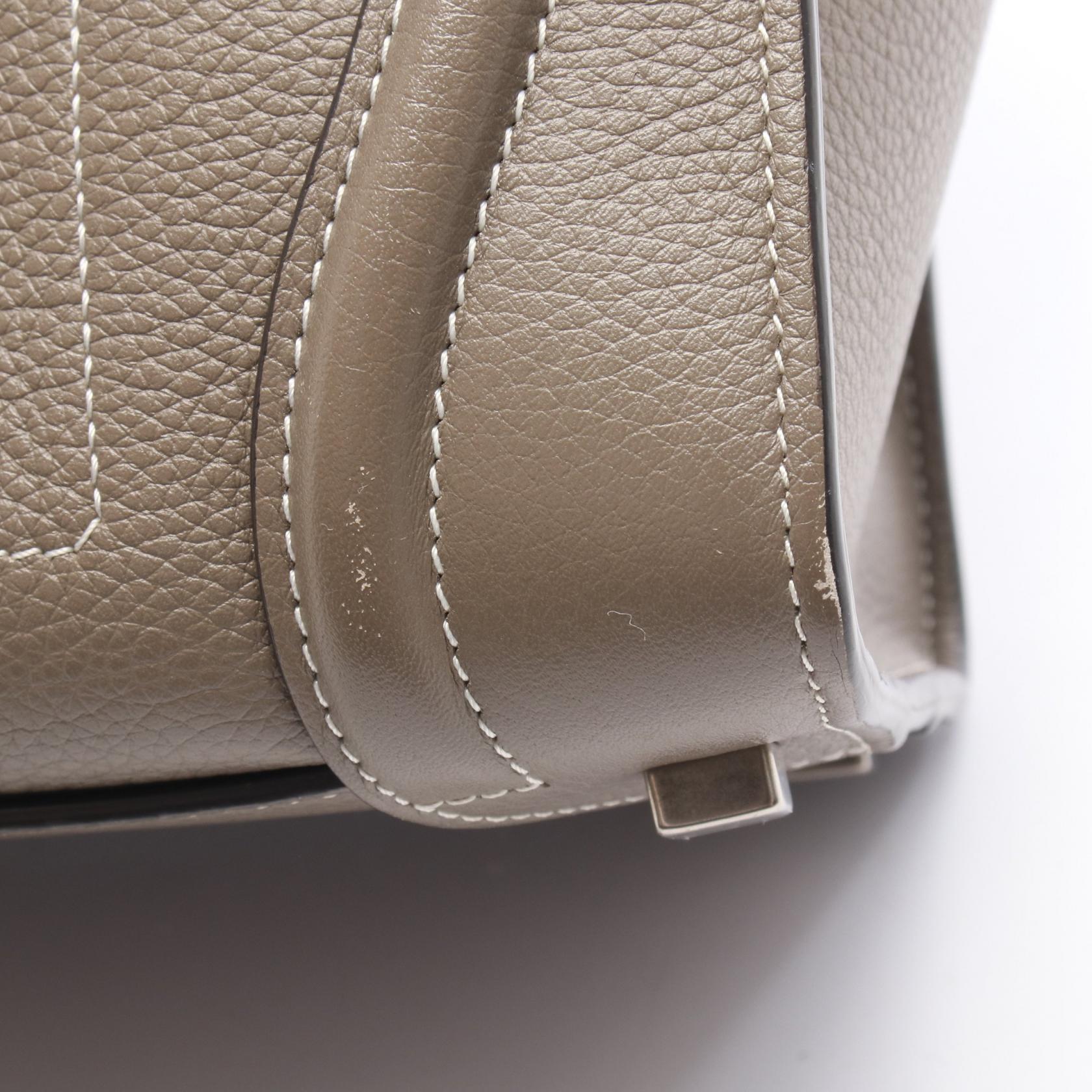 ラゲージ マイクロショッパー ハンドバッグ トートバッグ レザー グレーベージュ セリーヌ バッグ CELINE