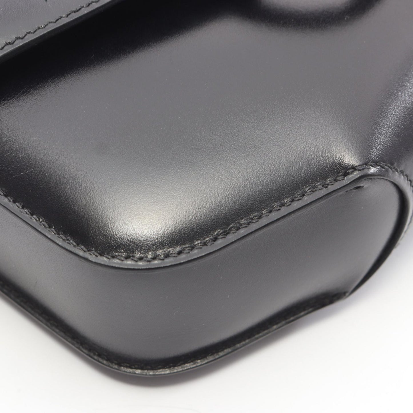 シェルシュ ミディ25 ショルダーバッグ ボックスカーフ ブラック シルバー金具 A刻印 エルメス バッグ HERMES