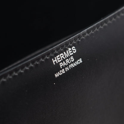シェルシュ ミディ25 ショルダーバッグ ボックスカーフ ブラック シルバー金具 A刻印 エルメス バッグ HERMES