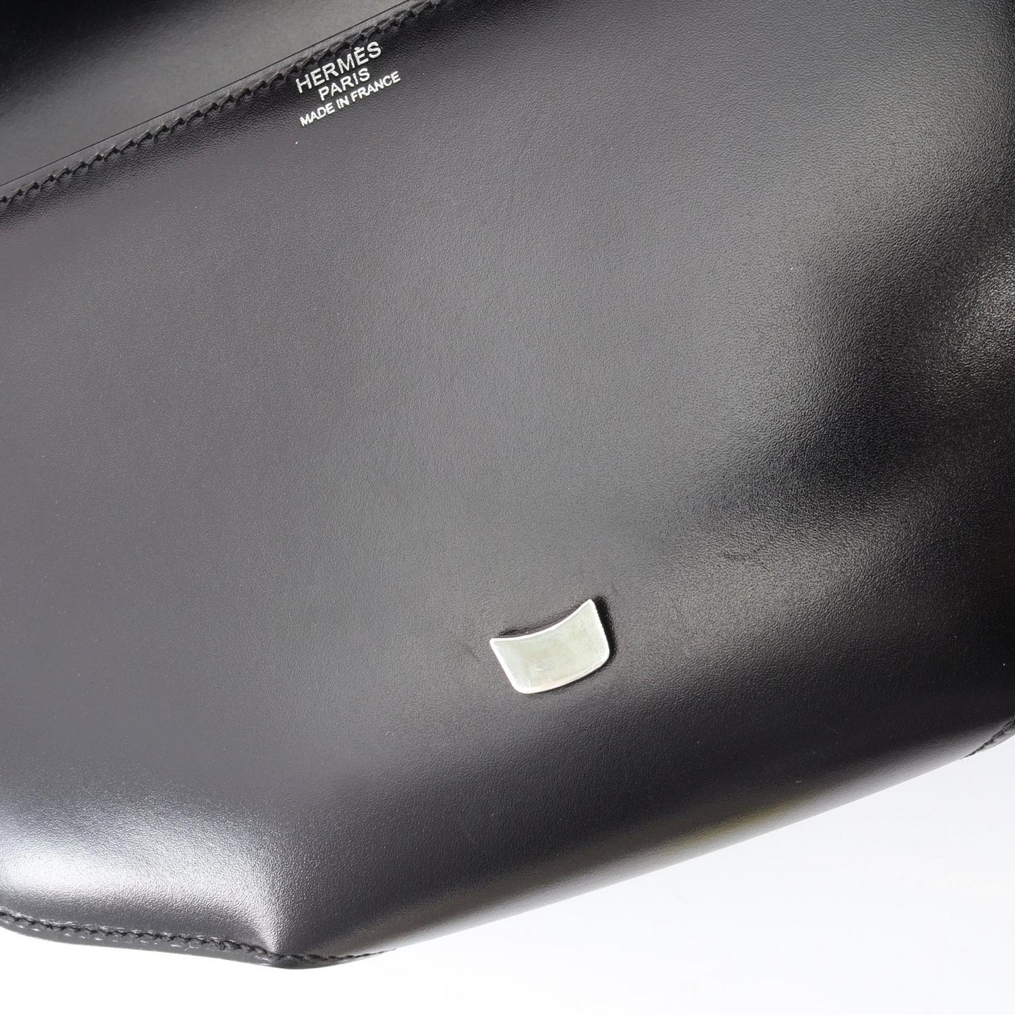 シェルシュ ミディ25 ショルダーバッグ ボックスカーフ ブラック シルバー金具 A刻印 エルメス バッグ HERMES