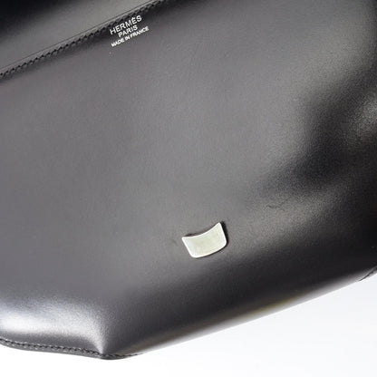 シェルシュ ミディ25 ショルダーバッグ ボックスカーフ ブラック シルバー金具 A刻印 エルメス バッグ HERMES