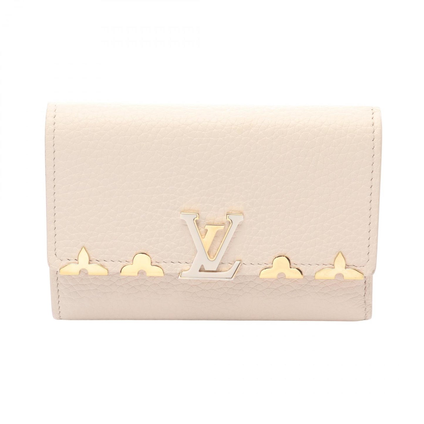 ポルトフォイユ カプシーヌ コンパクト クオーツ 三つ折り財布 レザー アイボリー ルイヴィトン 財布・小物 LOUIS VUITTON