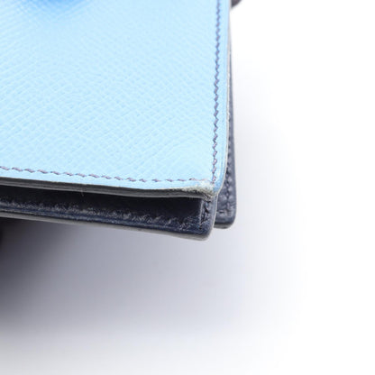 ベアンスフ ブルーパラダイス ブルーサフィール 二つ折り長財布 ヴォーエプソン ブルー ネイビー シルバー金具 T刻印 エルメス 財布・小物 HERMES