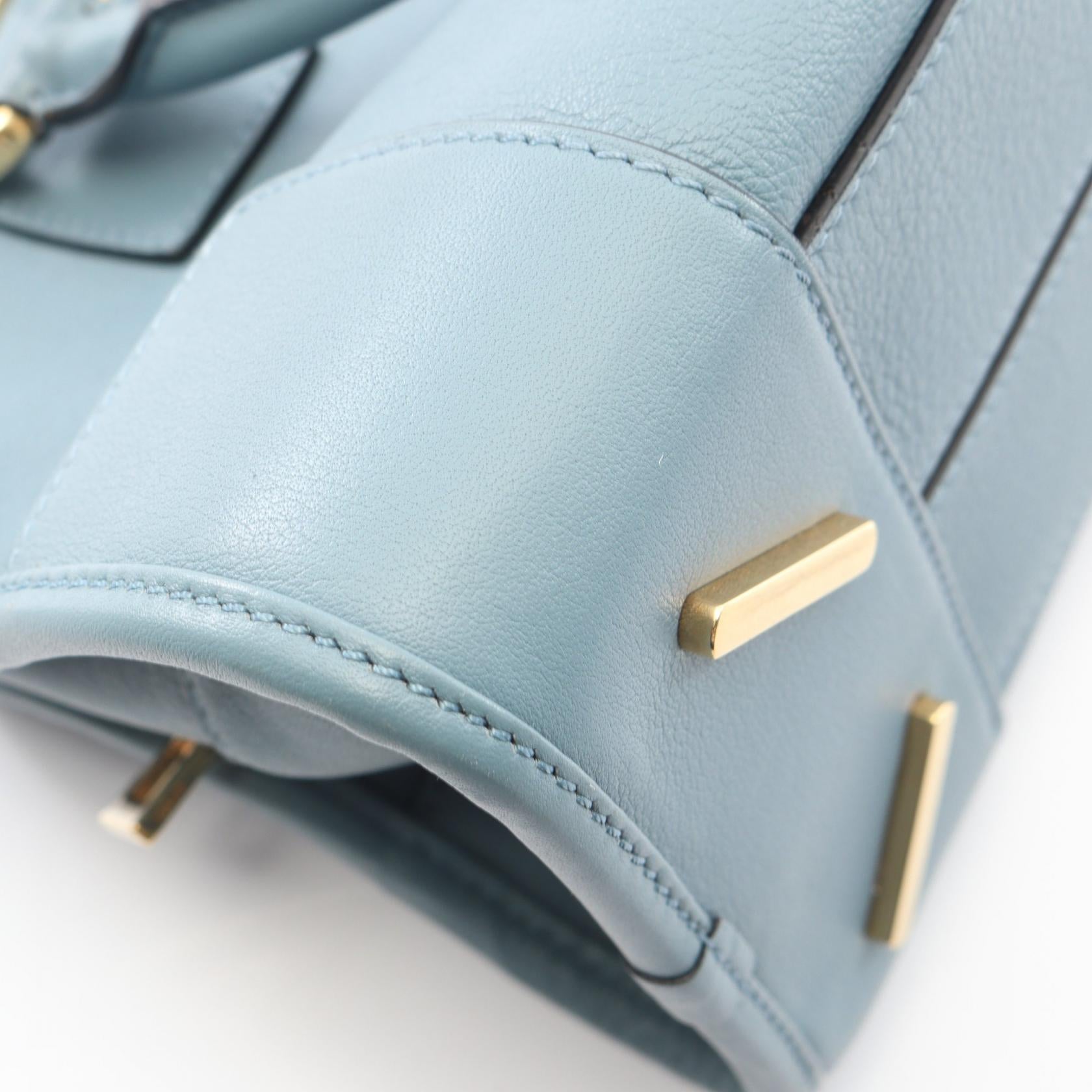 アマソナ28 2WAY ハンドバッグ レザー ブルーグレー ロエベ バッグ LOEWE