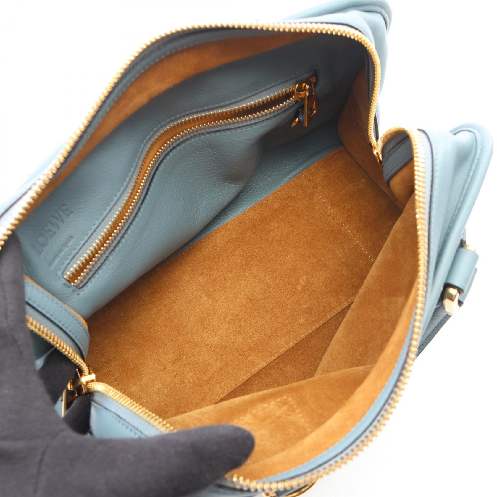 アマソナ28 2WAY ハンドバッグ レザー ブルーグレー ロエベ バッグ LOEWE