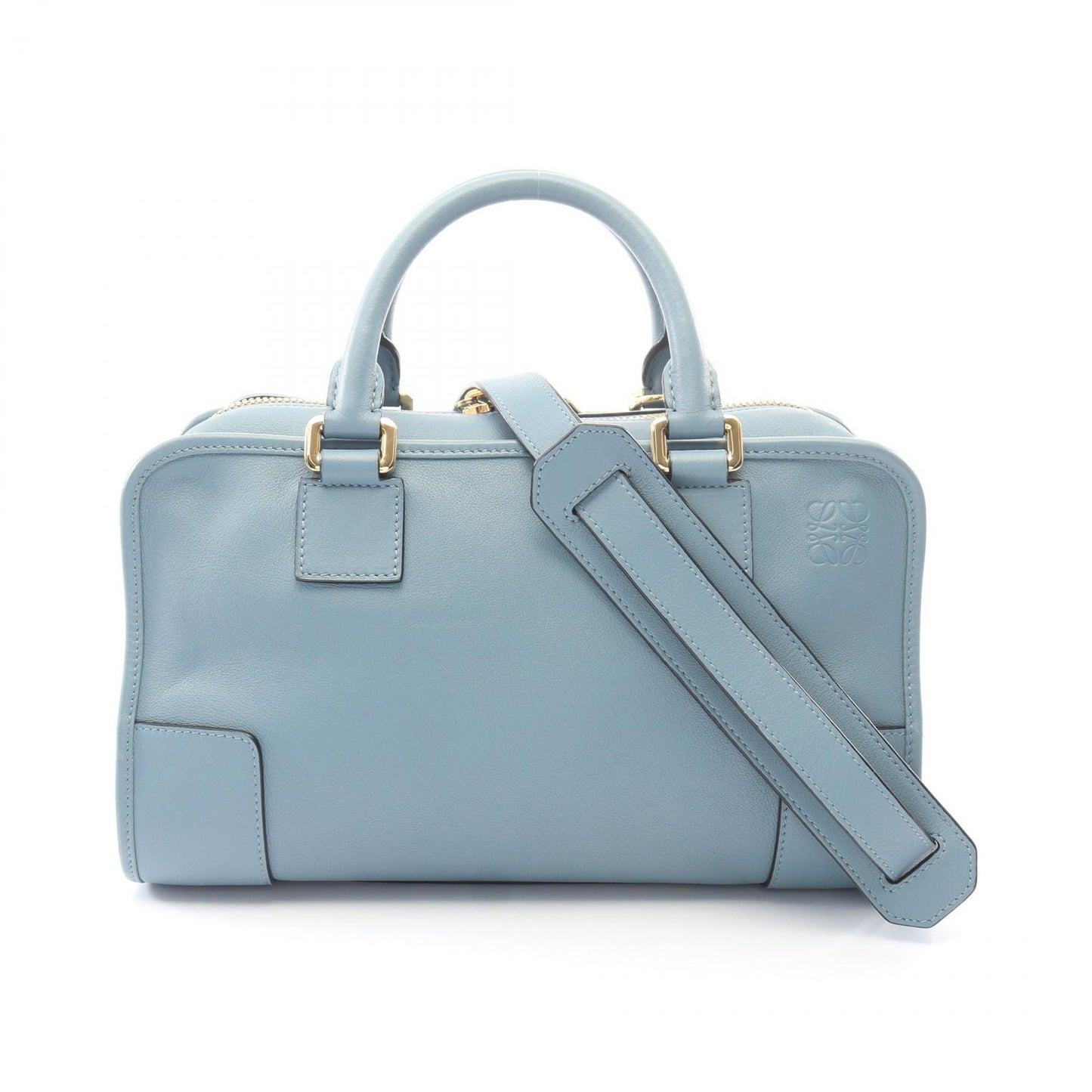 アマソナ28 2WAY ハンドバッグ レザー ブルーグレー ロエベ バッグ LOEWE