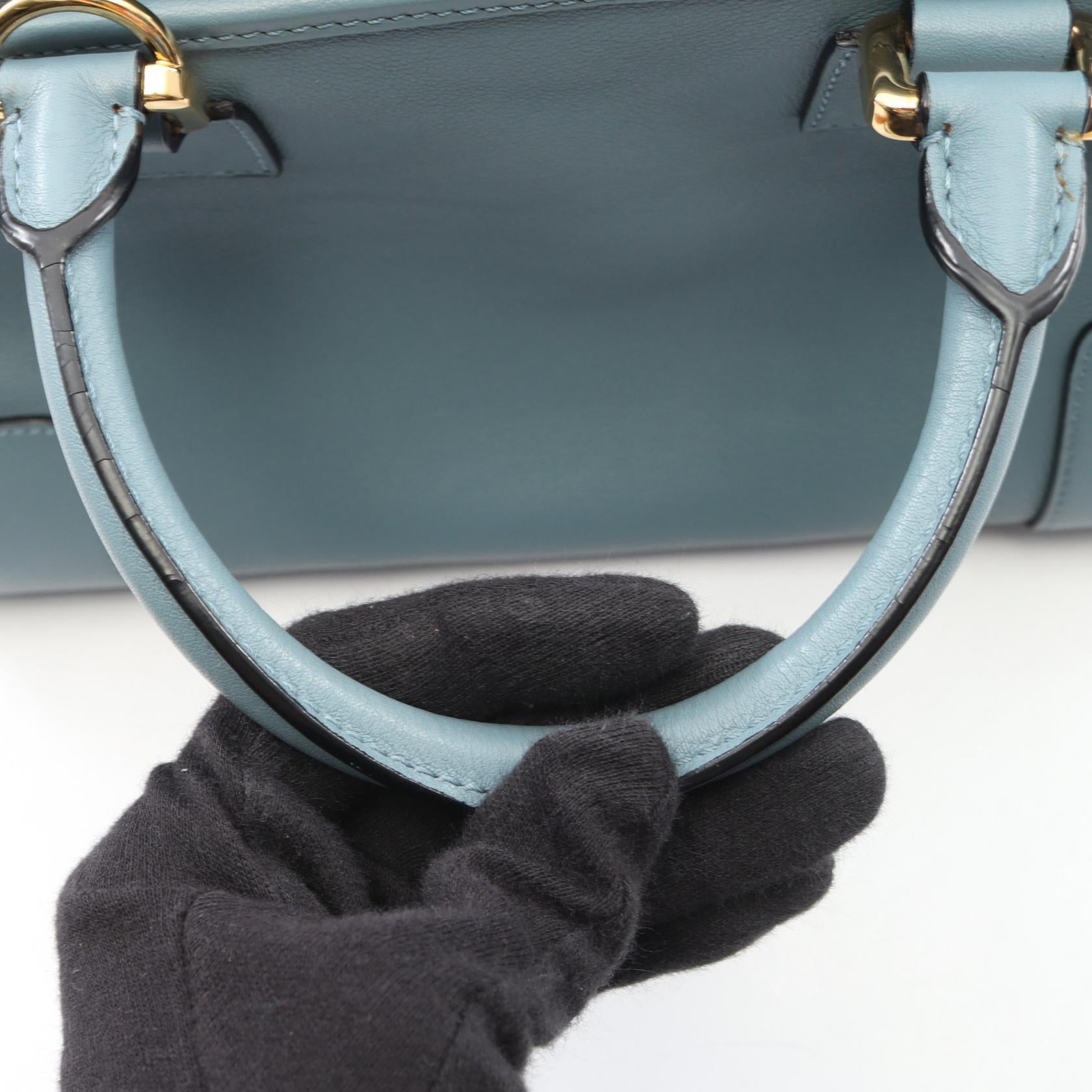 アマソナ28 2WAY ハンドバッグ レザー ブルーグレー ロエベ バッグ LOEWE