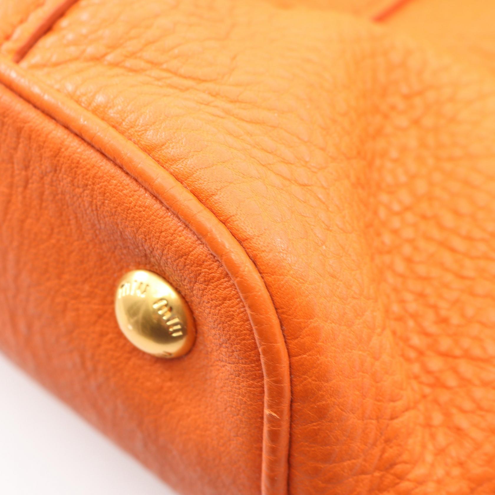VITELLO PHENIX ワンショルダーバッグ レザー オレンジ ミュウミュウ バッグ miu miu