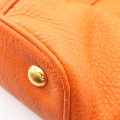 VITELLO PHENIX ワンショルダーバッグ レザー オレンジ ミュウミュウ バッグ miu miu