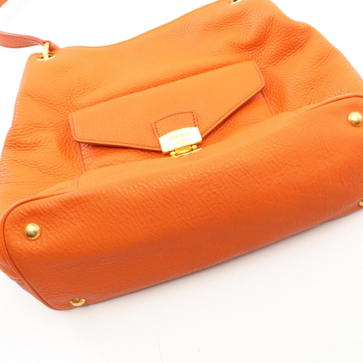 VITELLO PHENIX ワンショルダーバッグ レザー オレンジ ミュウミュウ バッグ miu miu