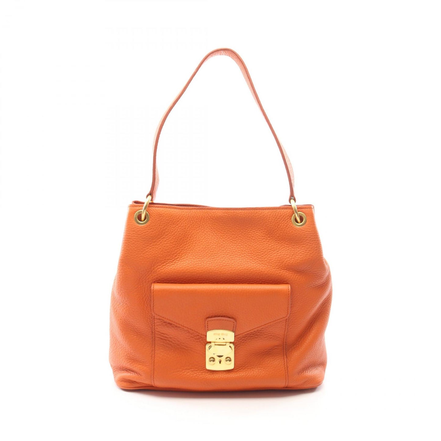 VITELLO PHENIX ワンショルダーバッグ レザー オレンジ ミュウミュウ バッグ miu miu